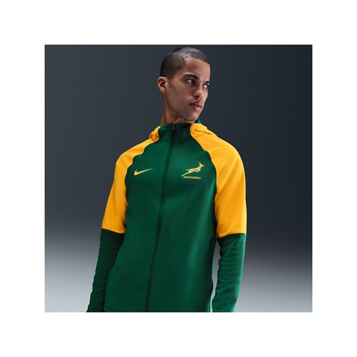 Męska bluza treningowa z kapturem i zamkiem na całej długości Nike Rugby Springboks - Zieleń ze sklepu Nike poland w kategorii Bluzy męskie - zdjęcie 184551176