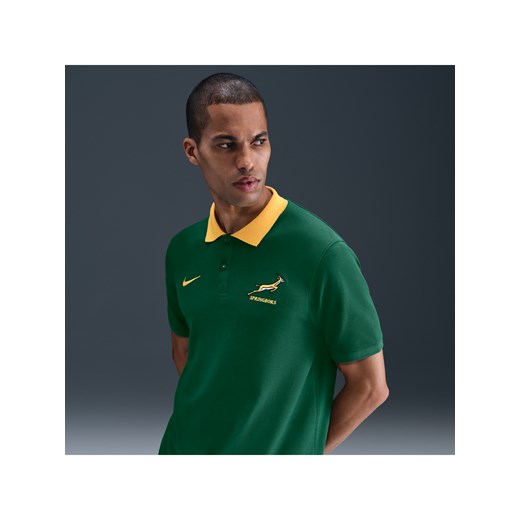 Męska koszulka polo z piki Nike Rugby Springboks - Zieleń ze sklepu Nike poland w kategorii T-shirty męskie - zdjęcie 184551196