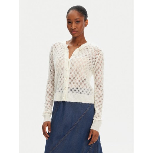 Munthe Kardigan Perl 252162025274 Beżowy Regular Fit ze sklepu MODIVO w kategorii Swetry damskie - zdjęcie 184553488