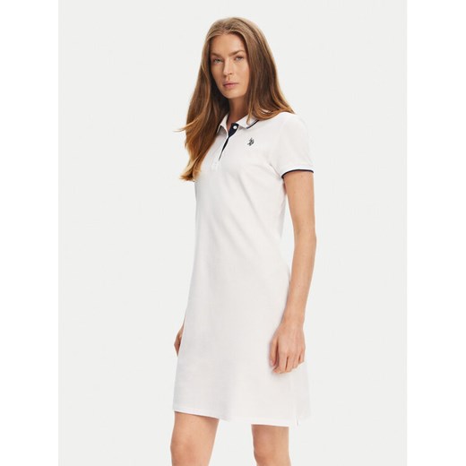 U.S. Polo Assn. Sukienka codzienna WUP1312 Biały Regular Fit ze sklepu MODIVO w kategorii Sukienki - zdjęcie 184553538