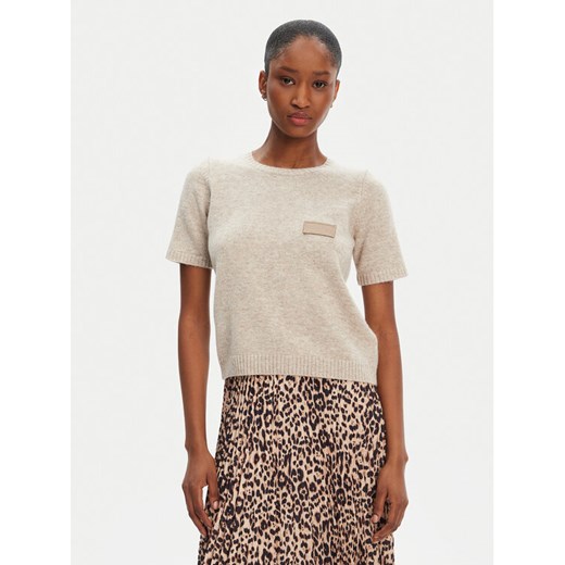 Munthe Sweter Pantas 252160425270 Beżowy Regular Fit ze sklepu MODIVO w kategorii Swetry damskie - zdjęcie 184553547
