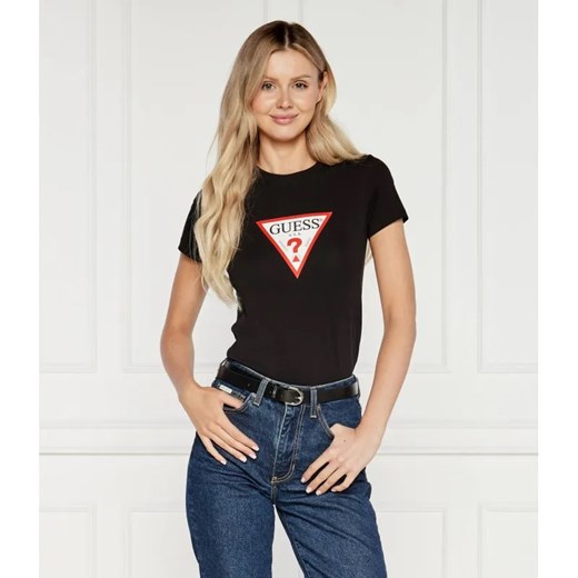 Guess Jeans T-shirt ICONIC | Slim Fit ze sklepu Gomez Fashion Store w kategorii Bluzki damskie - zdjęcie 184554885