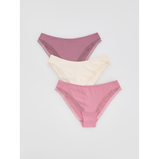 Reserved - Majtki typu bikini 3 pack - różowy ze sklepu Reserved w kategorii Majtki damskie - zdjęcie 184555889