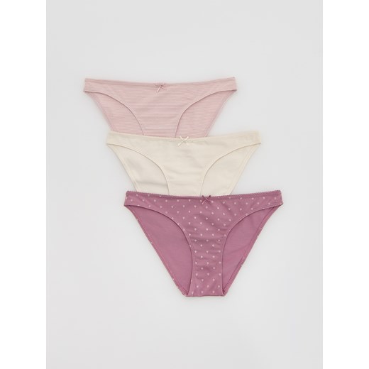 Reserved - Majtki typu bikini 3 pack - jasnofioletowy ze sklepu Reserved w kategorii Majtki damskie - zdjęcie 184556125