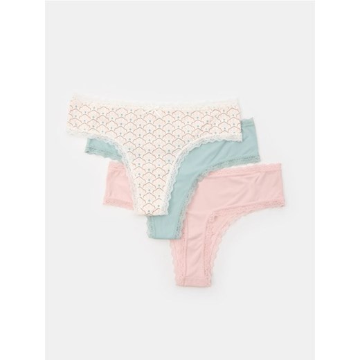 Sinsay - Stringi typu tanga 3 pack - wielobarwny ze sklepu Sinsay w kategorii Majtki damskie - zdjęcie 184557076