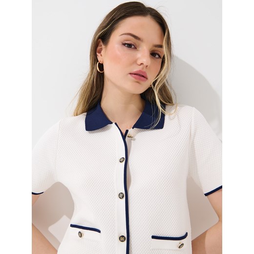 Mohito - Kardigan z krótkim rękawem - kremowy Mohito M Mohito