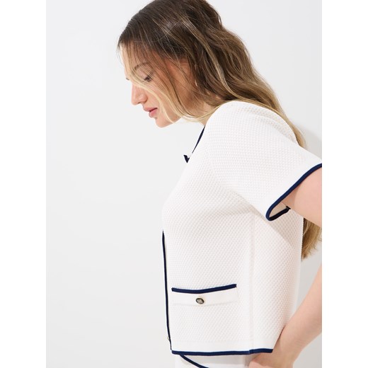 Mohito - Kardigan z krótkim rękawem - kremowy Mohito XL Mohito