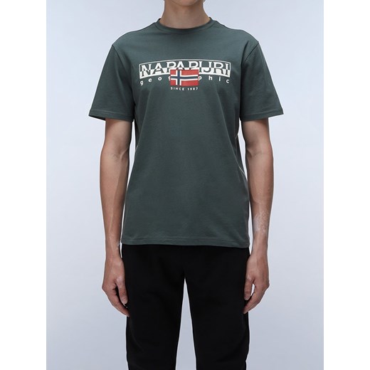 Napapijri Koszulka w kolorze zielonym ze sklepu Limango Polska w kategorii T-shirty męskie - zdjęcie 184559207