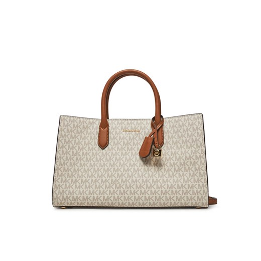 Torebka MICHAEL Michael Kors Scarlett Medium Signature Logo Satchel 30F4GETS2B Beżowy ze sklepu eobuwie.pl w kategorii Torebki damskie - zdjęcie 184560369