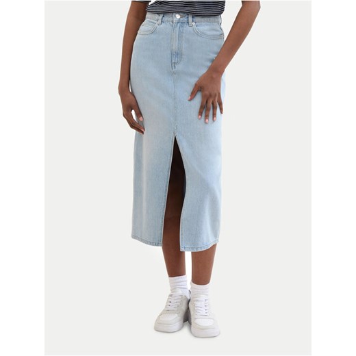 Tom Tailor Denim Spódnica jeansowa 1040888 Niebieski Regular Fit ze sklepu MODIVO w kategorii Spódnice - zdjęcie 184560657