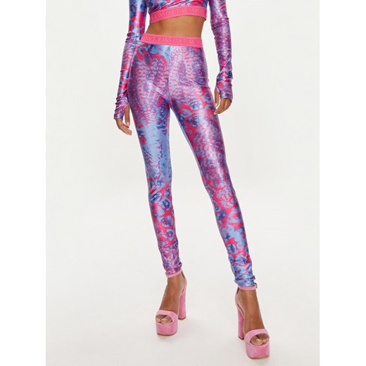 Versace Jeans Couture Legginsy 76HAC101 Niebieski Skinny Fit ze sklepu MODIVO w kategorii Spodnie damskie - zdjęcie 184560665