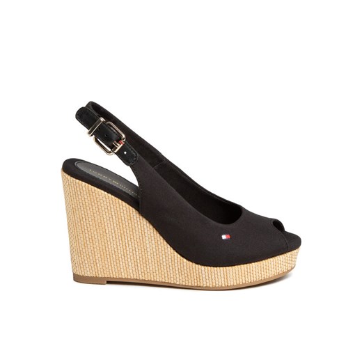 Tommy Hilfiger Espadryle Iconic Elena Sling Back Wedge FW0FW04789 Czarny ze sklepu MODIVO w kategorii Espadryle damskie - zdjęcie 184560746