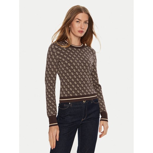 Guess Sweter Lise W4BR21 Z37K0 Brązowy Slim Fit ze sklepu MODIVO w kategorii Swetry damskie - zdjęcie 184560766