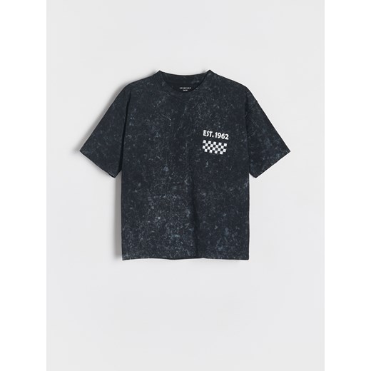 Reserved - Bawełniany t-shirt z nadrukiem - czarny Reserved 170 (13-14 lat) okazyjna cena Reserved