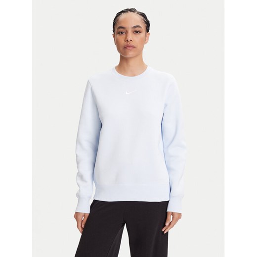 Nike Bluza Phoenix Fleece DQ5751 Błękitny Regular Fit ze sklepu MODIVO w kategorii Bluzy damskie - zdjęcie 184562209
