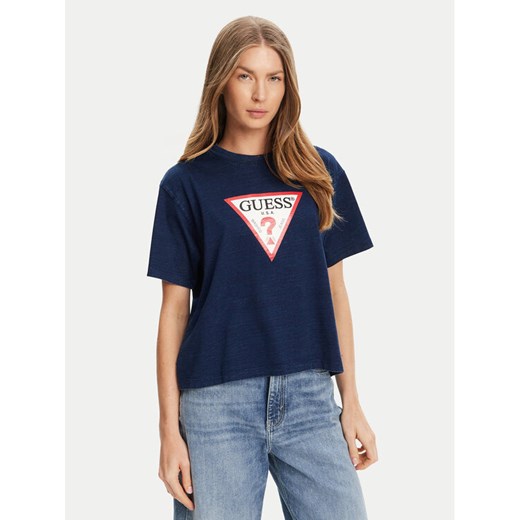 Guess Jeans T-Shirt W5GI20 KCTG1 Granatowy Regular Fit ze sklepu MODIVO w kategorii Bluzki damskie - zdjęcie 184562228