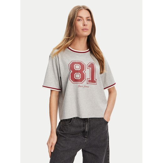 Guess Jeans T-Shirt W5YI19 K8HM0 Szary Regular Fit ze sklepu MODIVO w kategorii Bluzki damskie - zdjęcie 184562279