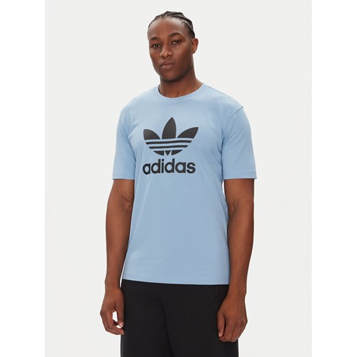 adidas T-Shirt adicolor Trefoil JY3758 Błękitny Regular Fit ze sklepu MODIVO w kategorii T-shirty męskie - zdjęcie 184562299