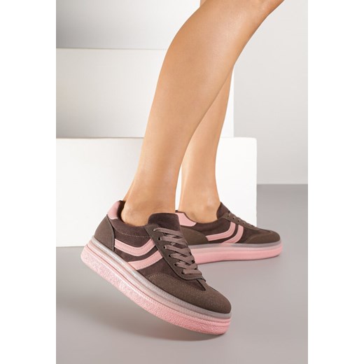 Brązowe Sneakersy Typu Kultowe Tenisówki na Niskiej Platformie Olritia ze sklepu renee.pl w kategorii Buty sportowe damskie - zdjęcie 184563308