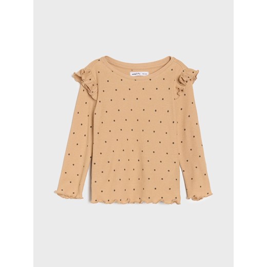 Sinsay - Koszulki z długimi rękawami 2 pack - beżowy Sinsay 86 (12-18 m) Sinsay