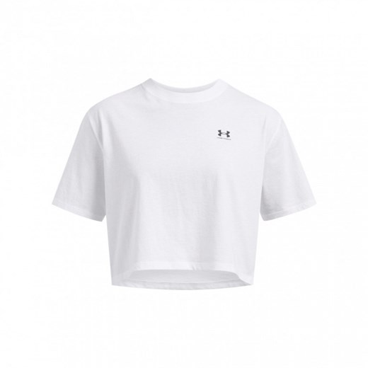 Damski t-shirt crop-top Under Armour UA W Boxy Crop Logo Ss - biały Under Armour XL Sportstylestory.com