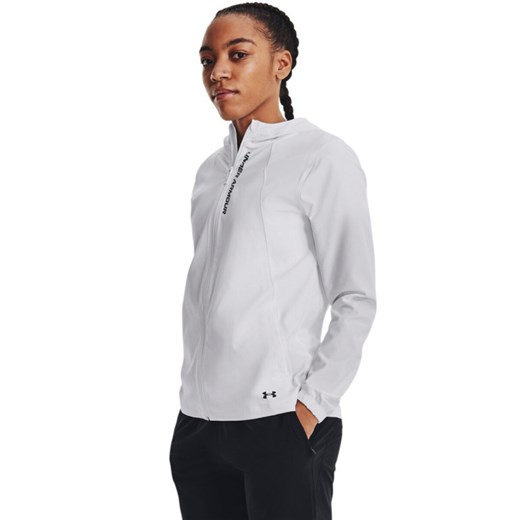 Damska kurtka do biegania Under Armour UA OutRun the Storm Jacket - biała ze sklepu Sportstylestory.com w kategorii Kurtki damskie - zdjęcie 184563937