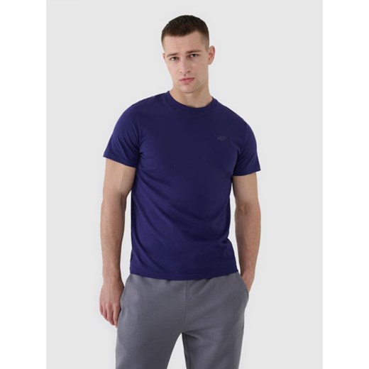 Męski t-shirt basic 4F 4FWMM00TTSHM2256 - granatowy ze sklepu Sportstylestory.com w kategorii T-shirty męskie - zdjęcie 184564049