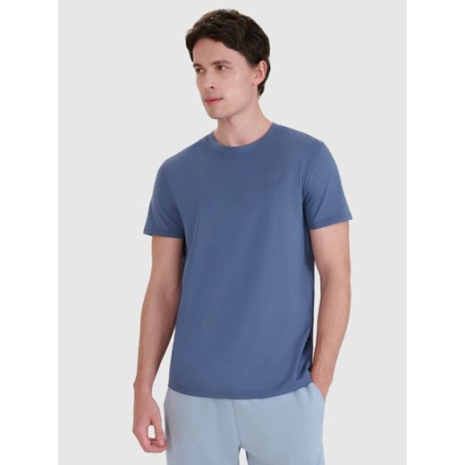 Męski t-shirt basic 4F 4FWMM00TTSHM2256 - niebieski ze sklepu Sportstylestory.com w kategorii T-shirty męskie - zdjęcie 184564056