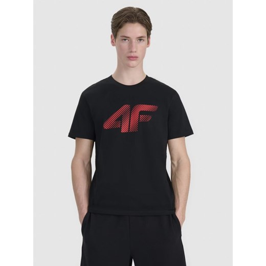 Męski t-shirt z nadrukiem 4F 4FWMM00TTSHM2257 - czarny ze sklepu Sportstylestory.com w kategorii T-shirty męskie - zdjęcie 184564069