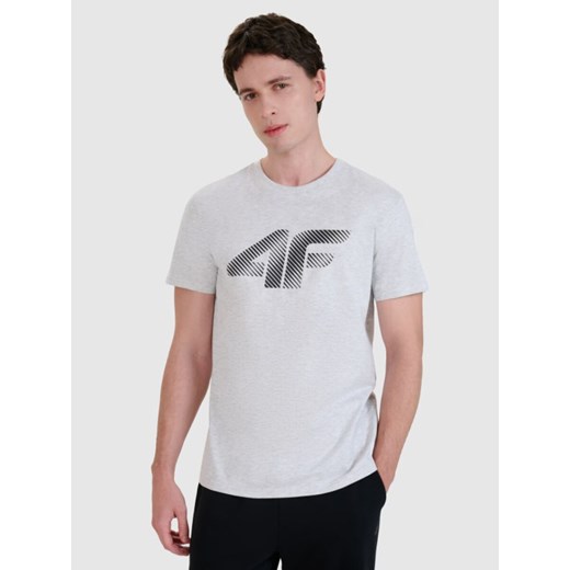 Męski t-shirt z nadrukiem 4F 4FWMM00TTSHM2257 - biały ze sklepu Sportstylestory.com w kategorii T-shirty męskie - zdjęcie 184564108