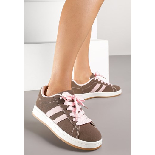 Brązowe Sneakersy z Dwoma Paskami Galtewi ze sklepu born2be.pl w kategorii Buty sportowe damskie - zdjęcie 184564368
