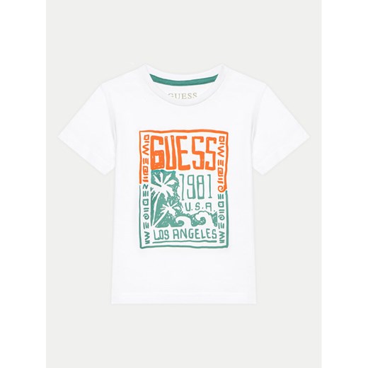 Guess T-Shirt N5GI16 K8HM4 Biały Regular Fit ze sklepu MODIVO w kategorii T-shirty chłopięce - zdjęcie 184565145