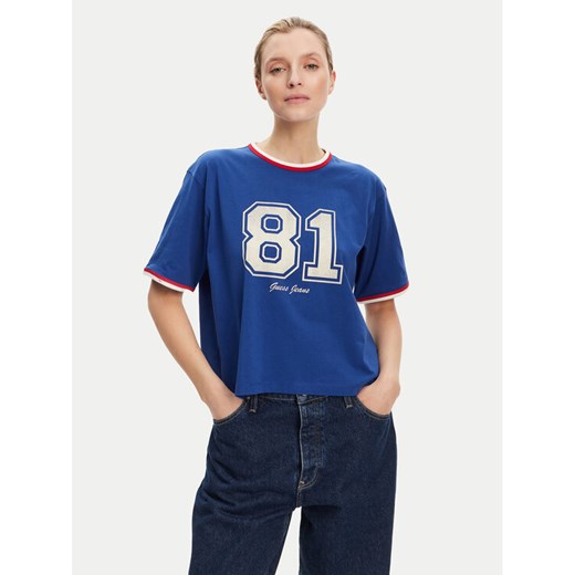 Guess Jeans T-Shirt W5YI19 K8HM0 Niebieski Regular Fit ze sklepu MODIVO w kategorii Bluzki damskie - zdjęcie 184565167