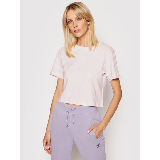 adidas Koszulka techniczna Tennis Luxure Cropped H56453 Różowy Cropped Fit 30 MODIVO