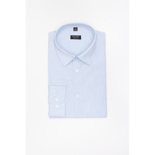 KOSZULA COVIVA 3281D DŁUGI RĘKAW CUSTOM FIT BŁĘKITNA Z BAWEŁNY ze sklepu Recman w kategorii Koszule męskie - zdjęcie 184565786
