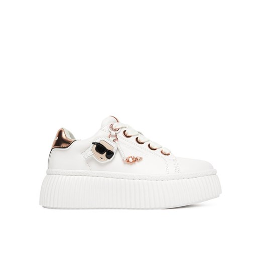 Sneakersy KARL LAGERFELD KL42376T Biały ze sklepu eobuwie.pl w kategorii Buty sportowe damskie - zdjęcie 184566615
