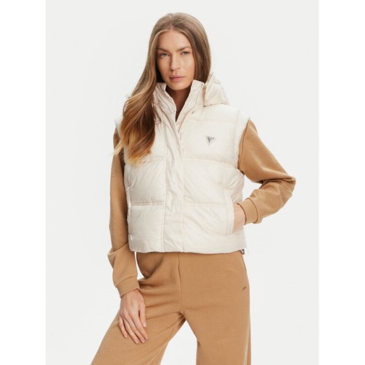 Guess Bezrękawnik W5YL11 WHDO2 Écru Regular Fit ze sklepu MODIVO w kategorii Kamizelki damskie - zdjęcie 184567896