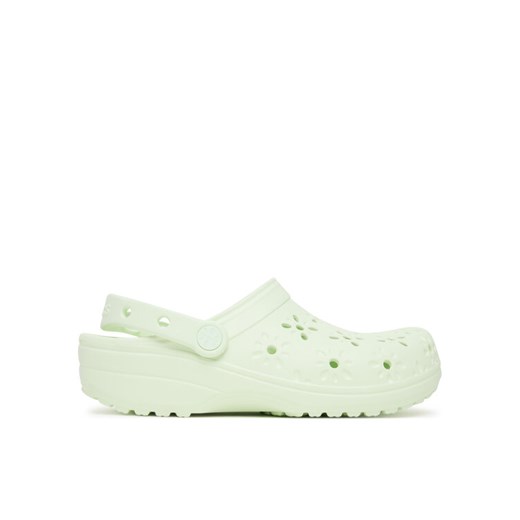 Crocs Klapki Classic Floral Cut-Out Clog 210927 Zielony ze sklepu MODIVO w kategorii Klapki damskie - zdjęcie 184567917