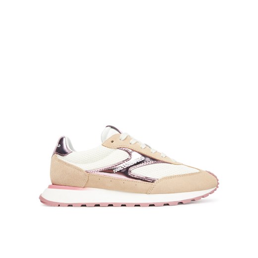 KARL LAGERFELD Sneakersy Kairo Lo Lace Mix II KL61124E 4TP Beżowy ze sklepu MODIVO w kategorii Buty sportowe damskie - zdjęcie 184567996