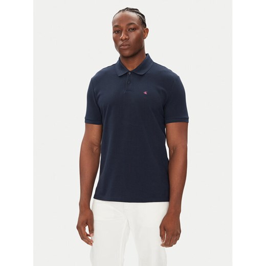 Calvin Klein Jeans Polo LV040EM269 Granatowy Regular Fit ze sklepu MODIVO w kategorii T-shirty męskie - zdjęcie 184568099