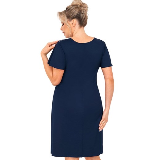 Damska koszula nocna granatowa plus size Melania, Kolor granatowy, Rozmiar 3XL, Donna ze sklepu Primodo w kategorii Koszule nocne - zdjęcie 184569136