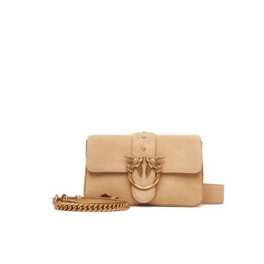 Torebka PINKO Love One Mini Slouchy Fl PE 25 PLTT 104340 A2CC Beżowy ze sklepu eobuwie.pl w kategorii Torebki damskie - zdjęcie 184570835