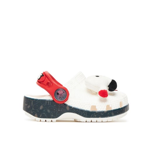 Crocs Klapki Classic Peanuts 211126 Biały ze sklepu MODIVO w kategorii Klapki dziecięce - zdjęcie 184571466
