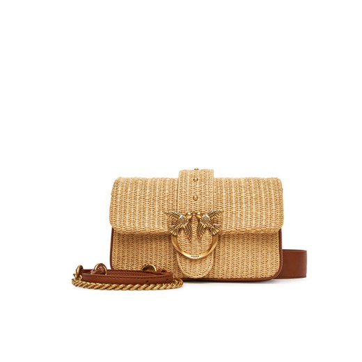 PINKO Torebka Love One Mini Slouchy Fl PE 25 PLTT 104340 A2CF Beżowy ze sklepu MODIVO w kategorii Torebki damskie - zdjęcie 184571488