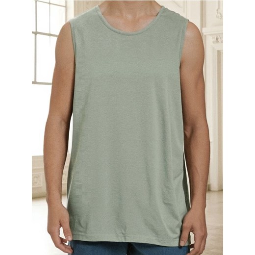 Sinsay - Bawełniany tank top basic - zielony ze sklepu Sinsay w kategorii T-shirty męskie - zdjęcie 184574859