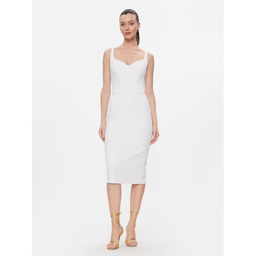 Elisabetta Franchi Sukienka koktajlowa AB-544-41E2-V360 Biały Slim Fit ze sklepu MODIVO w kategorii Sukienki - zdjęcie 184575256