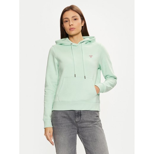 Guess Jeans Bluza W4YQ04 KC811 Zielony Regular Fit ze sklepu MODIVO w kategorii Bluzy damskie - zdjęcie 184575268