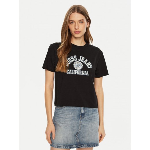 Guess Jeans T-Shirt W5RI43 K8HM0 Czarny Regular Fit ze sklepu MODIVO w kategorii Bluzki damskie - zdjęcie 184575279