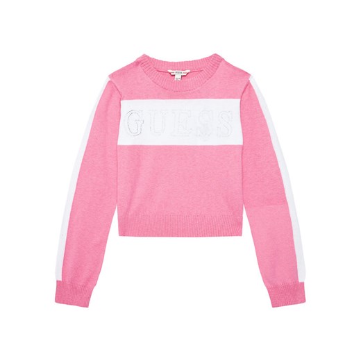 Guess Sweter J5YR00 Z3GW0 Różowy Regular Fit ze sklepu MODIVO w kategorii Swetry dziewczęce - zdjęcie 184575296