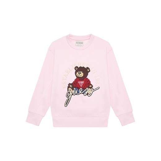 Guess Bluza H5YJ00 KAX74 Różowy Oversize ze sklepu MODIVO w kategorii Bluzy dziewczęce - zdjęcie 184575319
